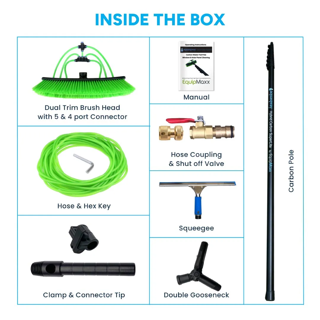 40 Foot Carbon Water Fed Pole with Brush and Squeegee