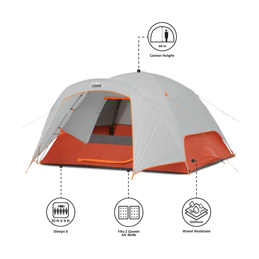 6 Person Dome Plus Tent with Vestibule 10' x 9'