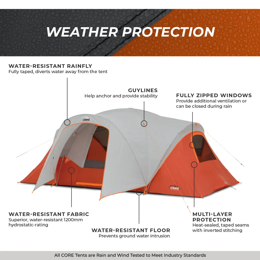 9 Person Extended Dome Plus Tent with Vestibule 16' x 9'