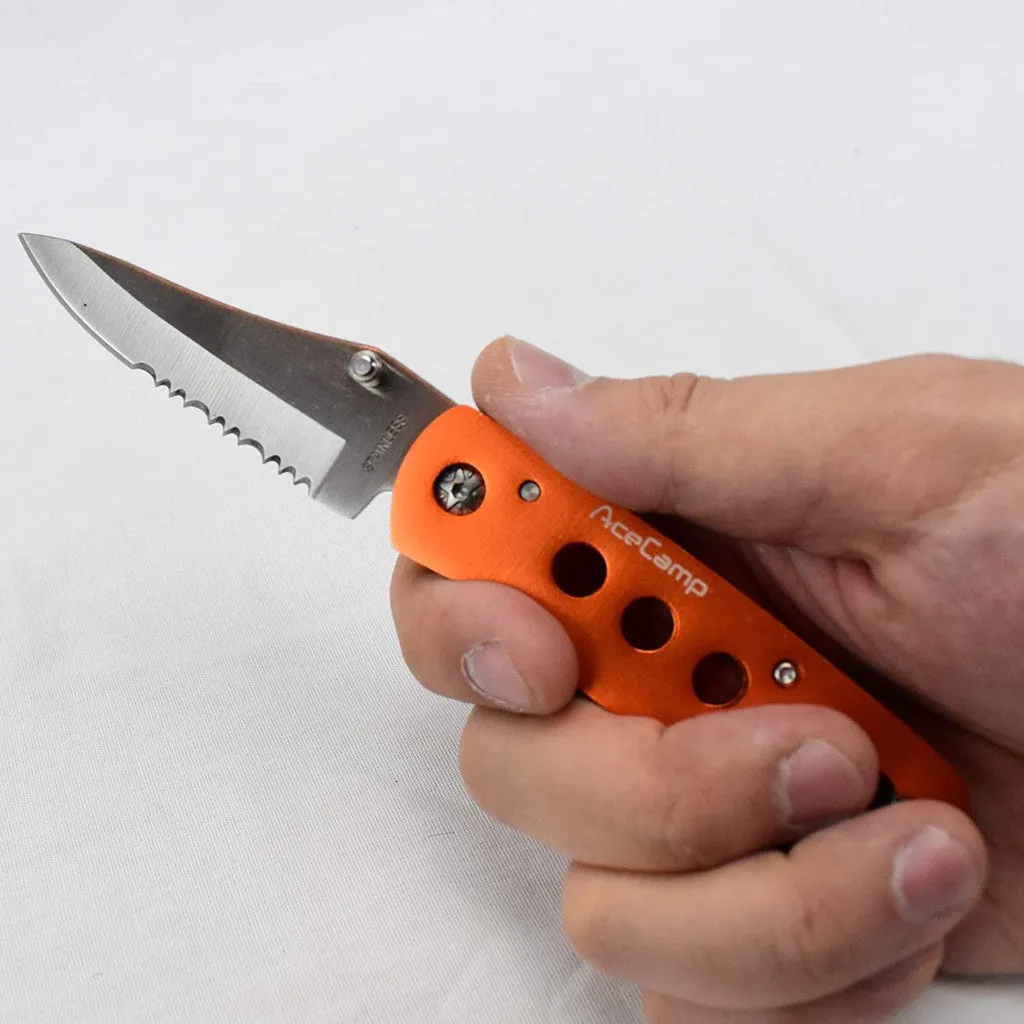 Ace Camp Folding Serrated Knife