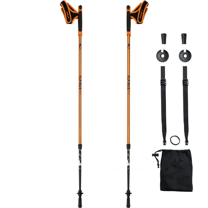 Alpinus Kungsleden Nordic Walking Poles - Orange