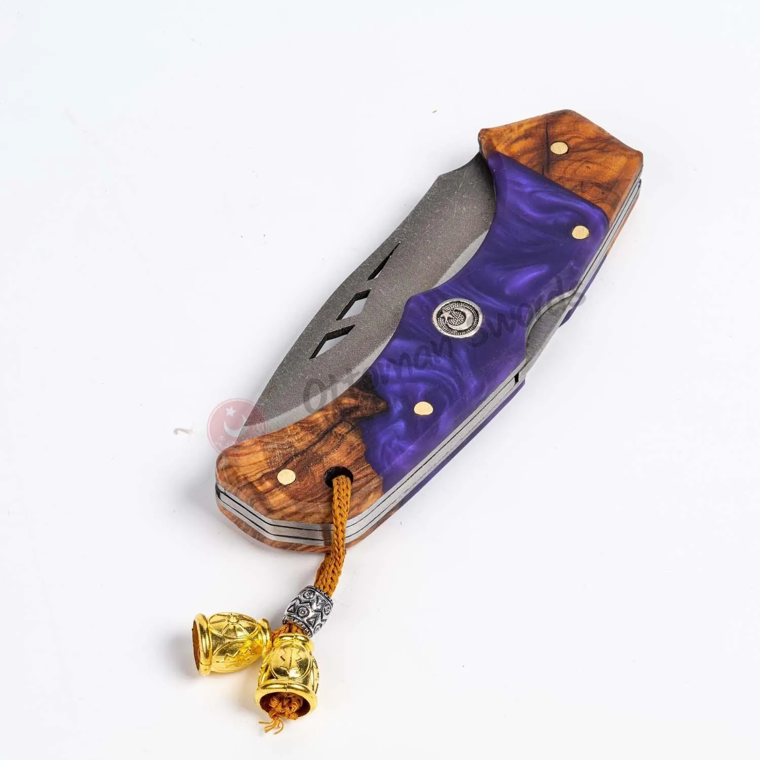 Blue Epoxy Handle LockBack Pocket Knife 3.5 İnches Blade