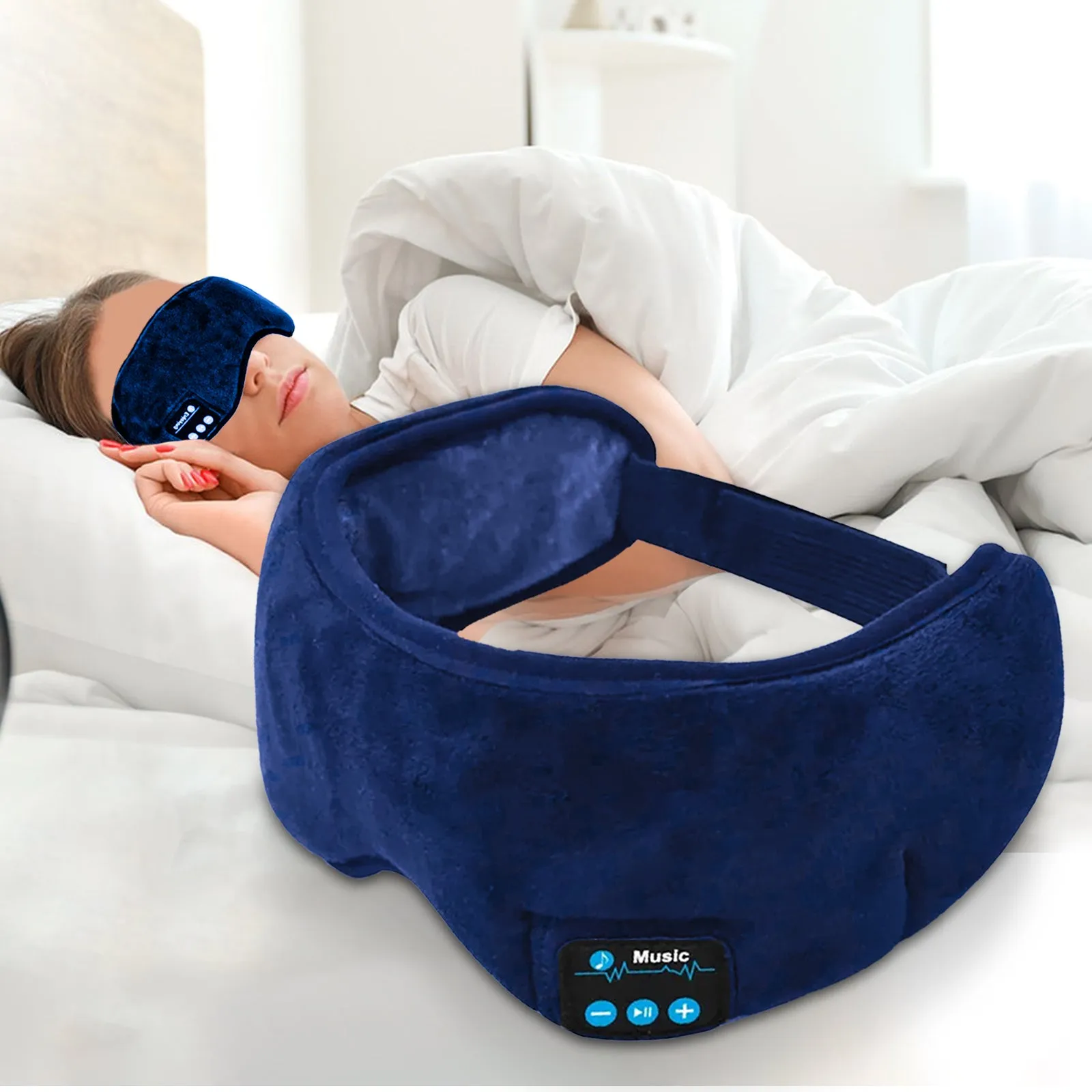 Bluetooth 5.0 Stereo Eye Mask Headphones w/ Mic, 150mA Battery