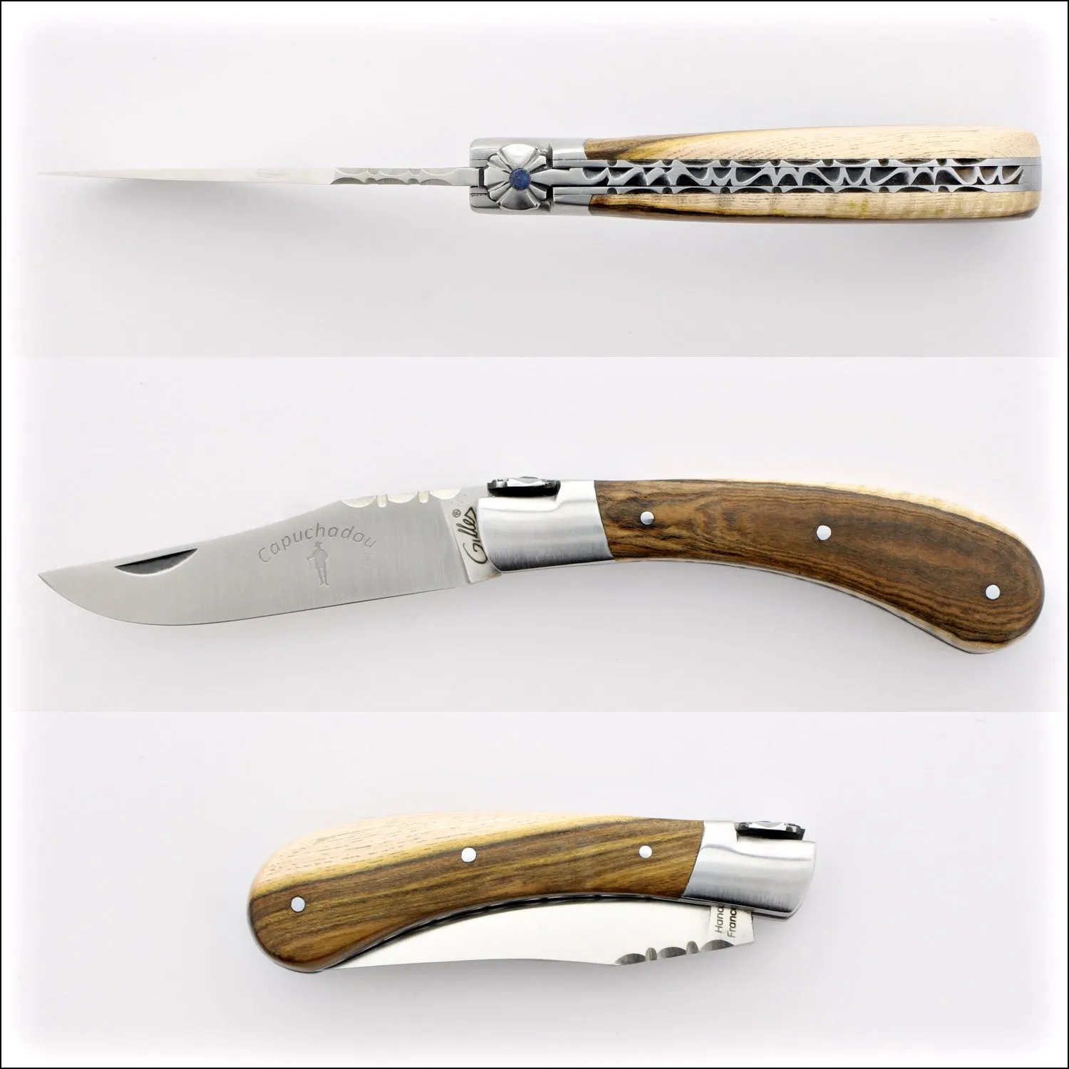 Capuchadou 10 cm Guilloche Folding Knife Pistachio Handle