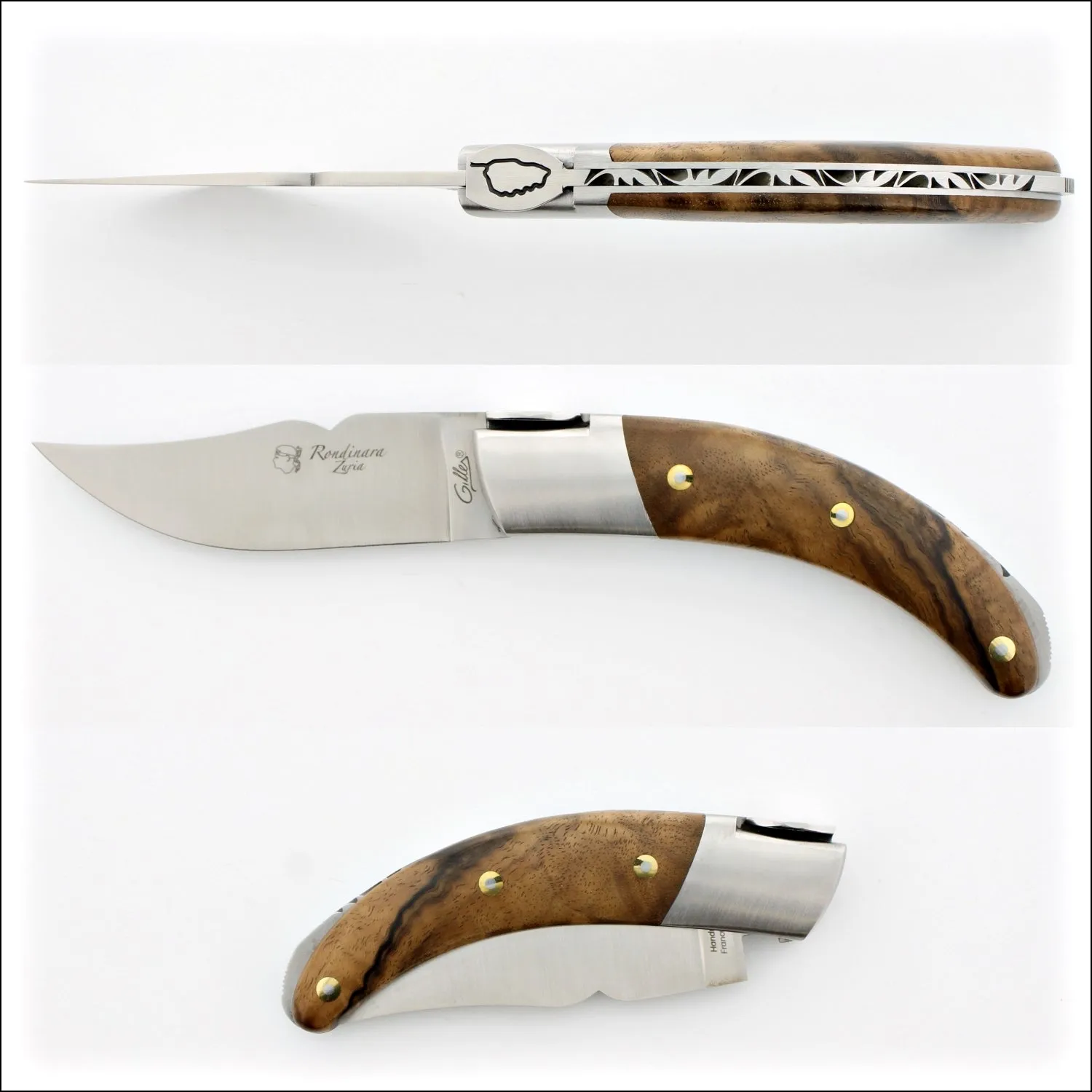 Corsican Rondinara Folding Knife - Burled Walnut Handle