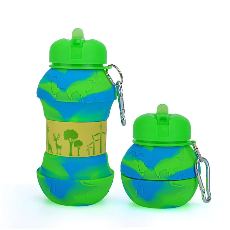 Kids Water Bottles Collapsible Water Bottle Silicone Travel Bottles Gift for Children