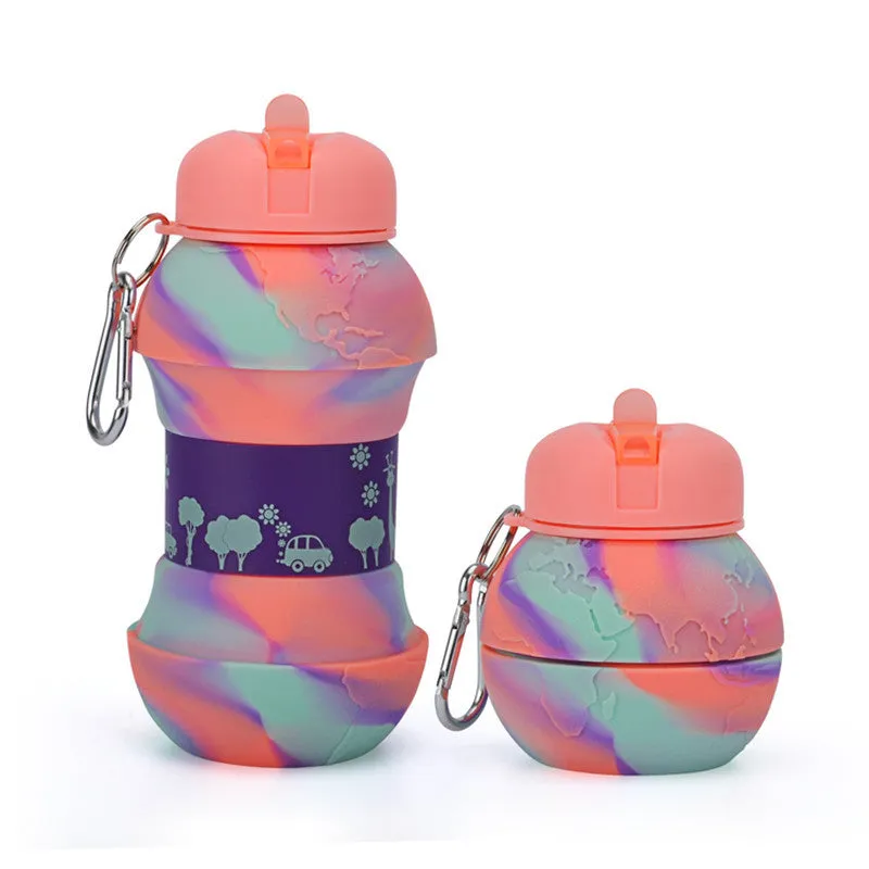 Kids Water Bottles Collapsible Water Bottle Silicone Travel Bottles Gift for Children