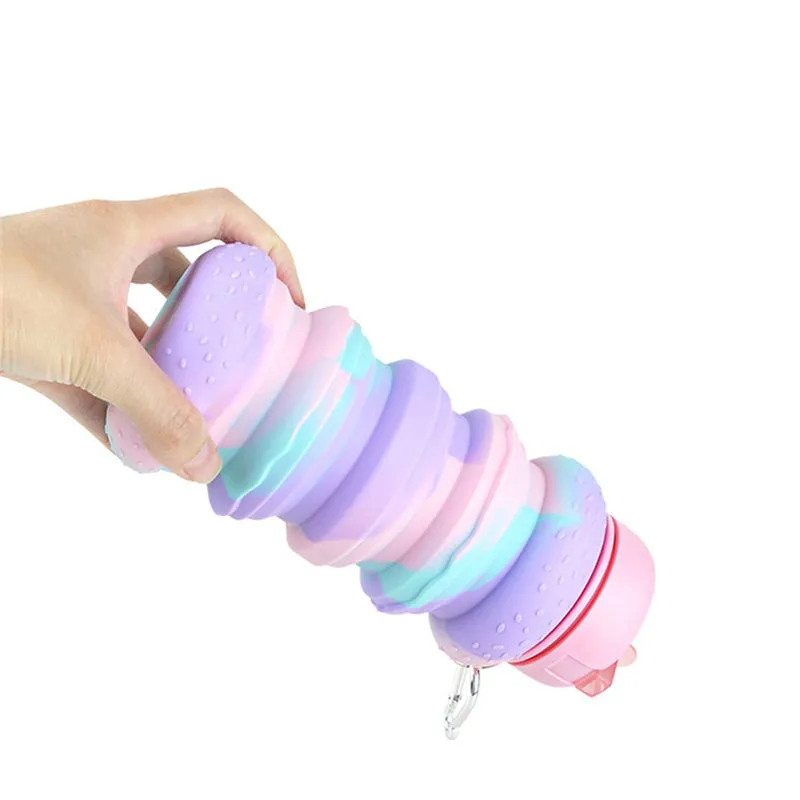 Kids Water Bottles Collapsible Water Bottle Silicone Travel Bottles Gift for Children