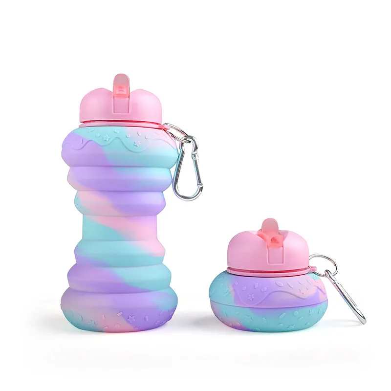 Kids Water Bottles Collapsible Water Bottle Silicone Travel Bottles Gift for Children