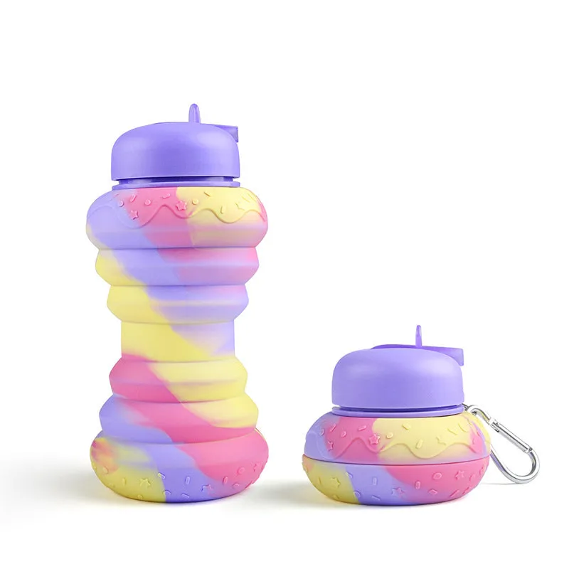 Kids Water Bottles Collapsible Water Bottle Silicone Travel Bottles Gift for Children