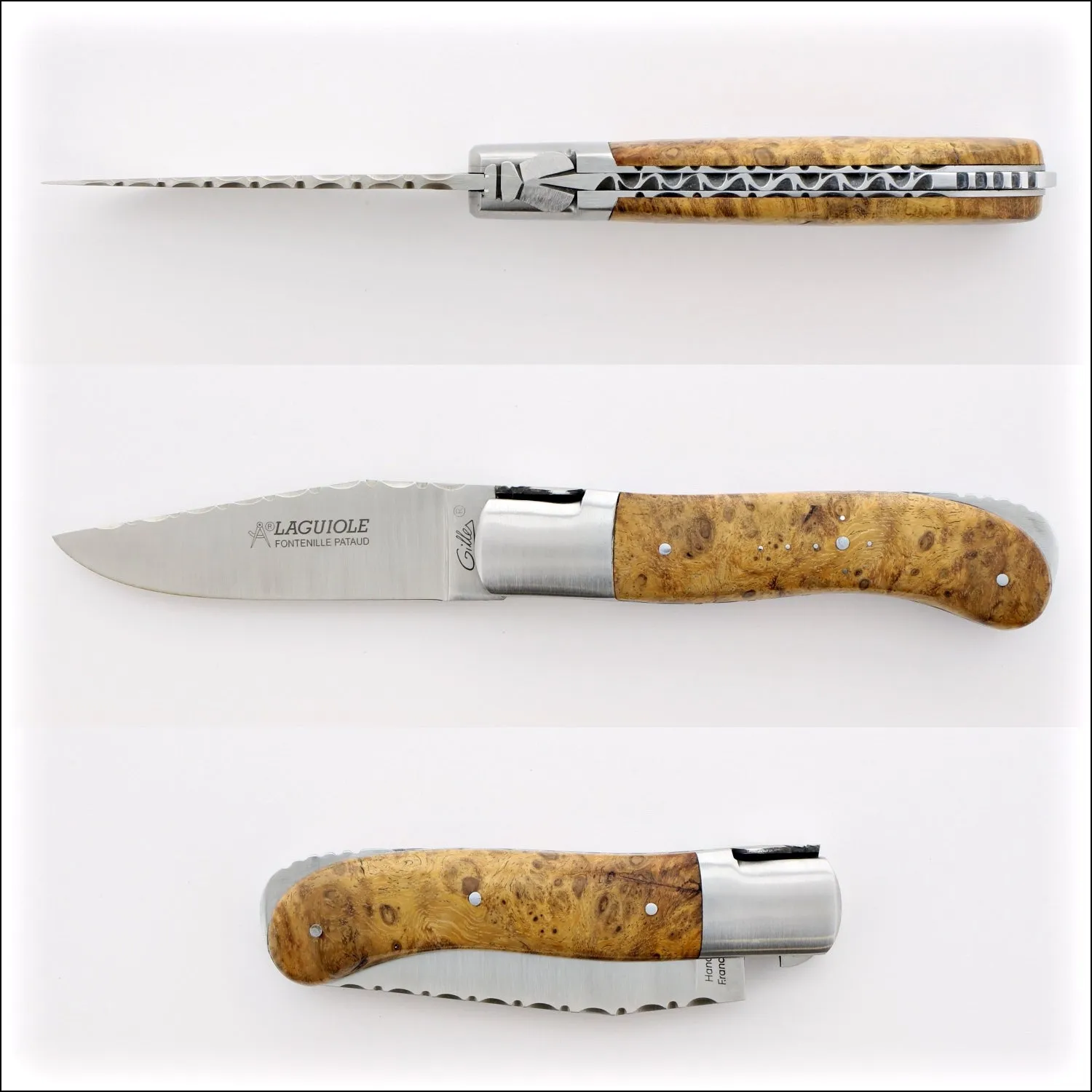 Laguiole Gentleman's Knife Guilloche - Amboyna Burl