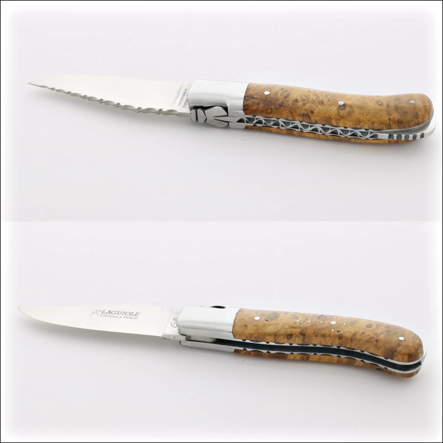 Laguiole Gentleman's Knife Guilloche - Amboyna Burl