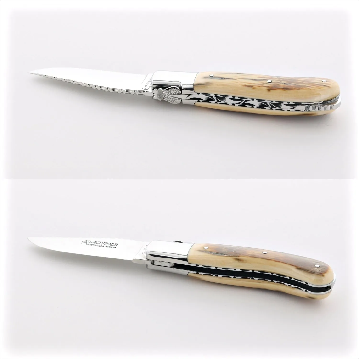 Laguiole Gentleman's Knife Guilloche - Mammoth Ivory - Shiny Finish