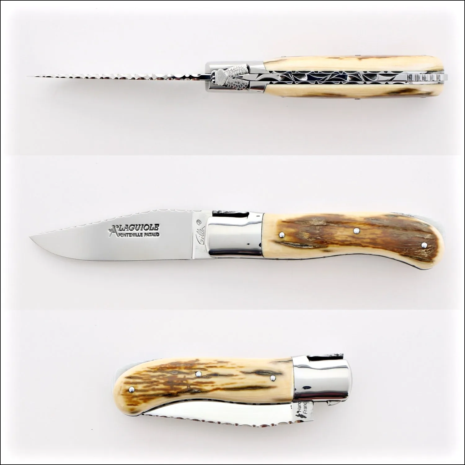 Laguiole Gentleman's Knife Guilloche - Mammoth Ivory - Shiny Finish