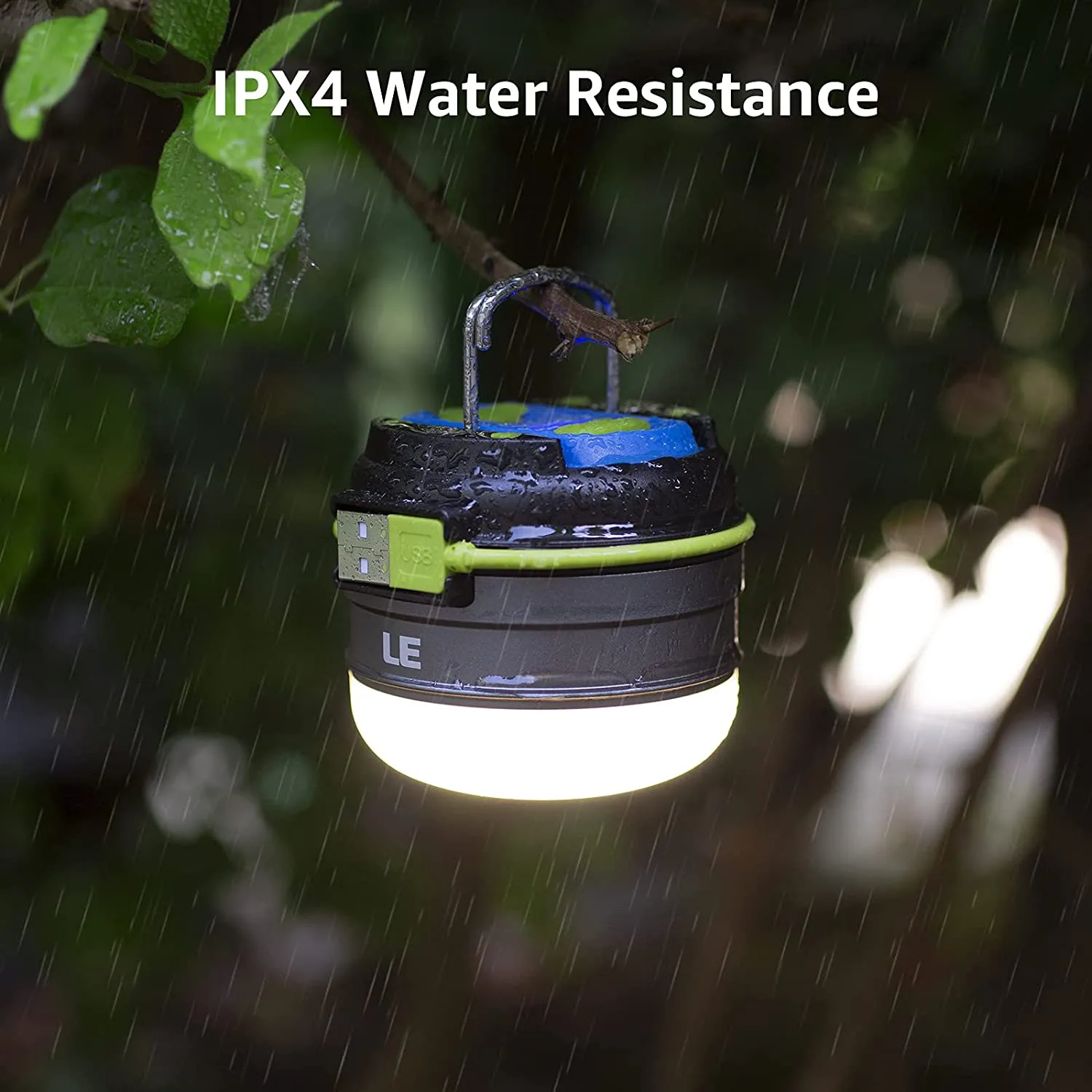 LE LED Camping Lantern Rechargeable, 280LM, 3 Light Modes, Power Bank, Waterproof, Perfect Mini Flashlight with Magnetic Base for Hurricane Emergency, Outdoor, Hiking, Home and Car