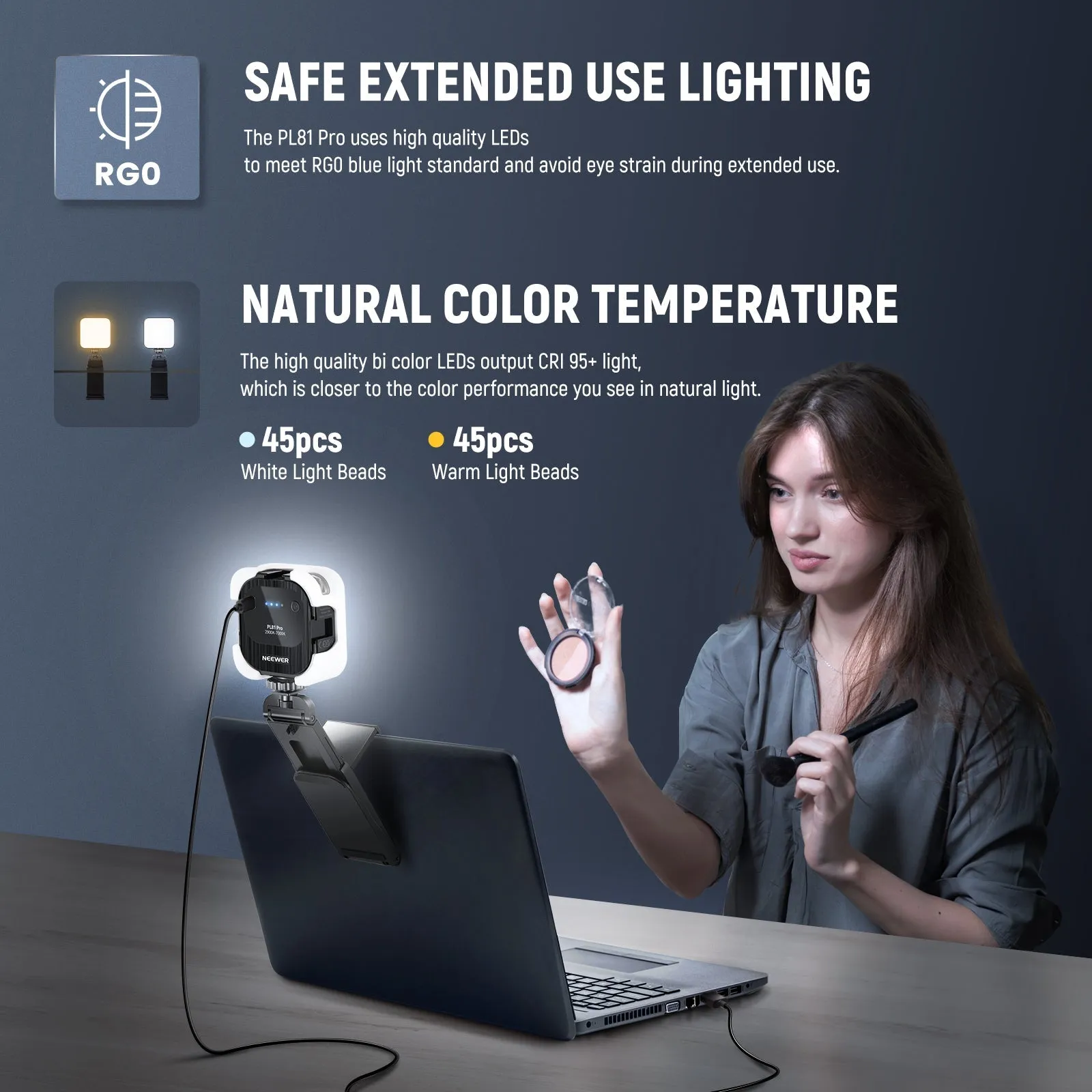 NEEWER PL81 PRO Professional Bi-Color LED Streaming Light