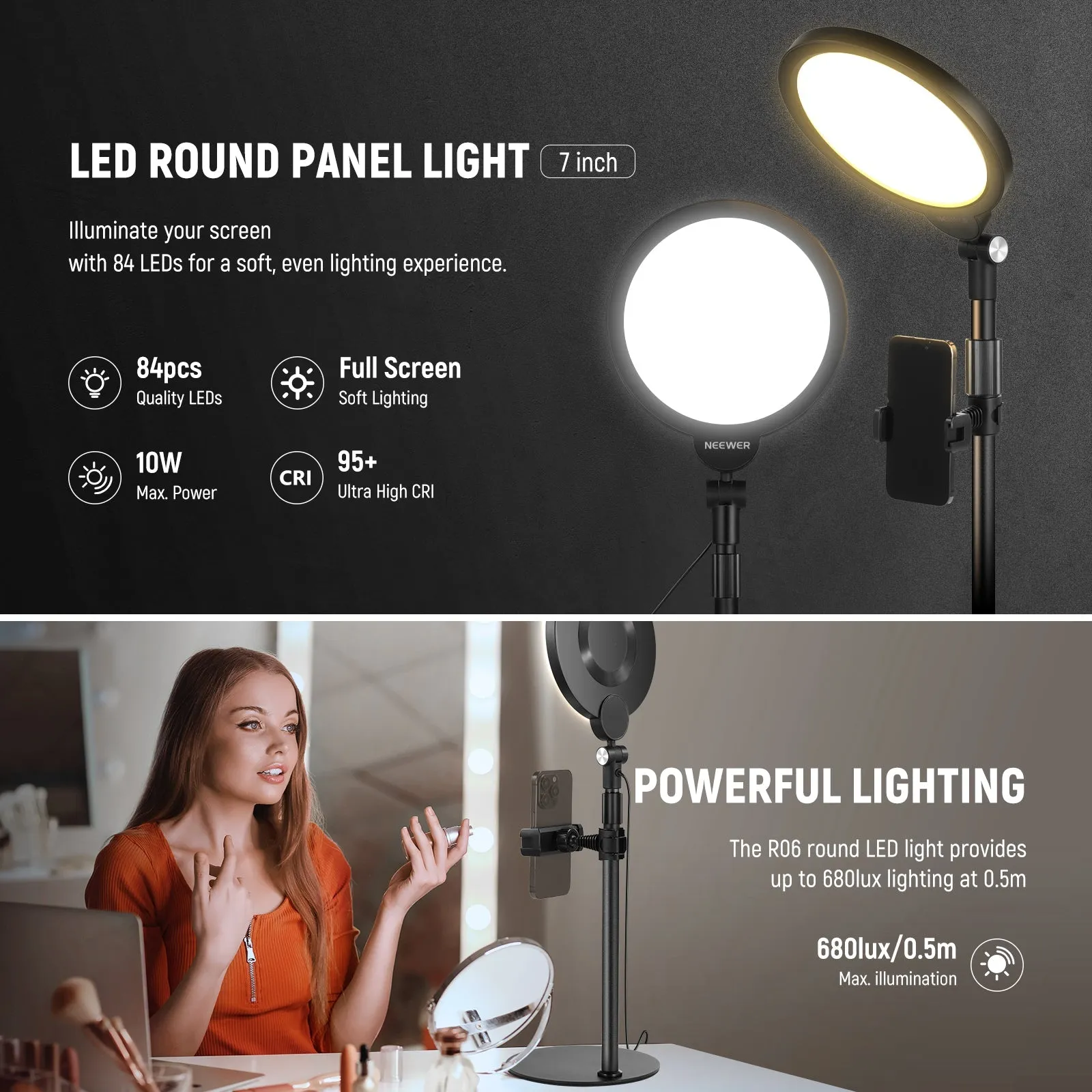 NEEWER R06 7" Desktop Phone Selfie Light Kit