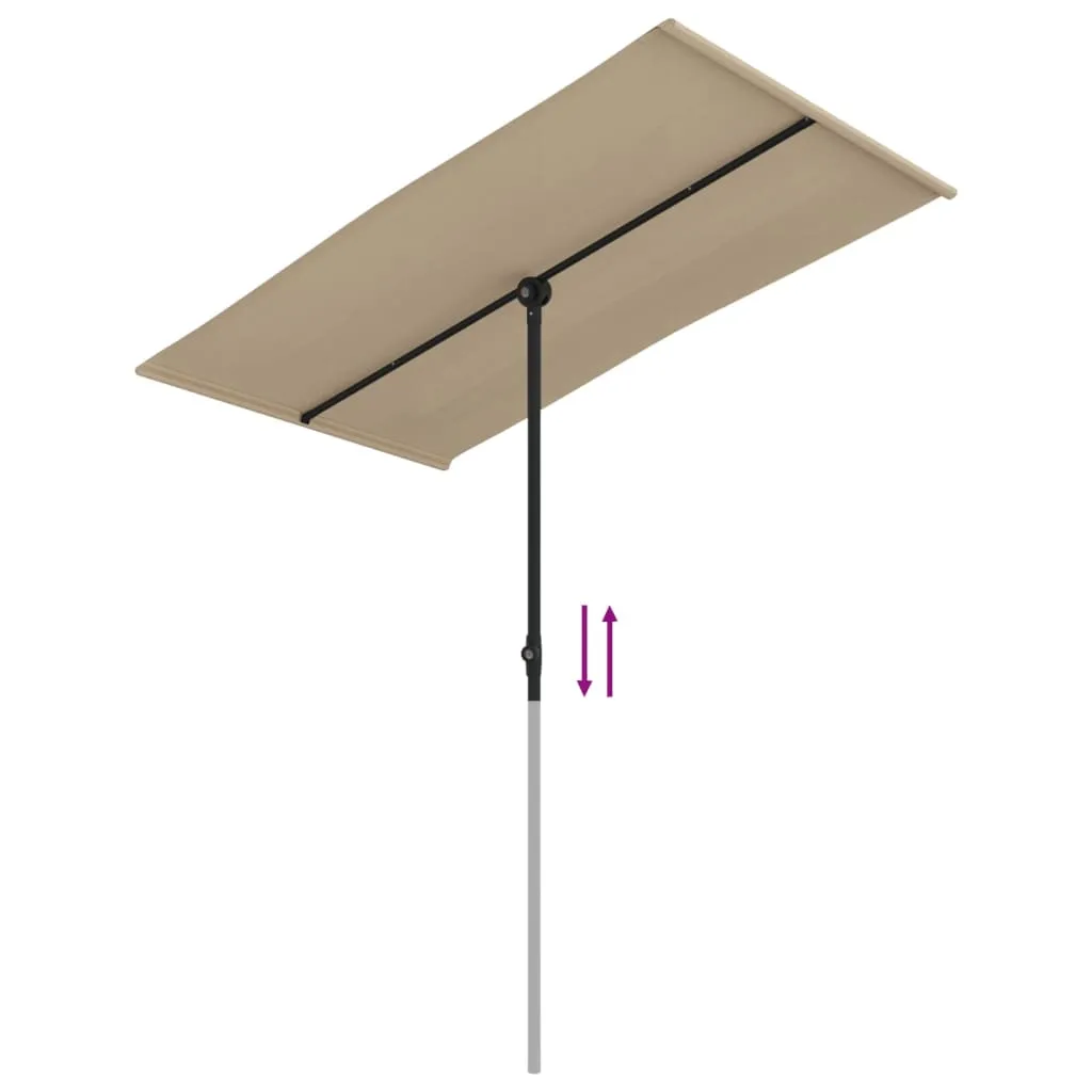 Outdoor Parasol with Aluminium Pole 180x110 cm Taupe