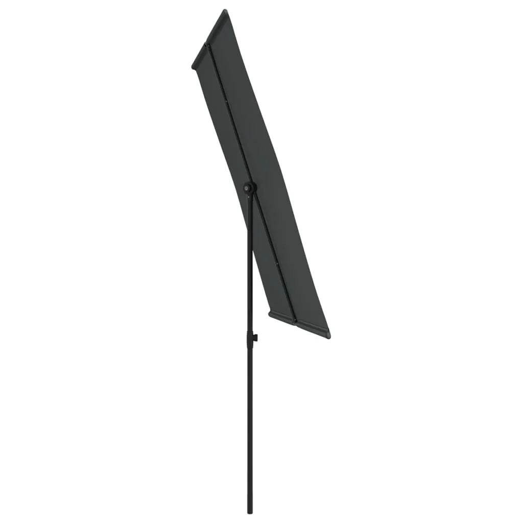 Outdoor Parasol with Aluminium Pole 2x1.5 m Anthracite