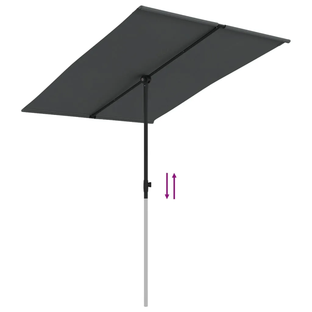 Outdoor Parasol with Aluminium Pole 2x1.5 m Anthracite