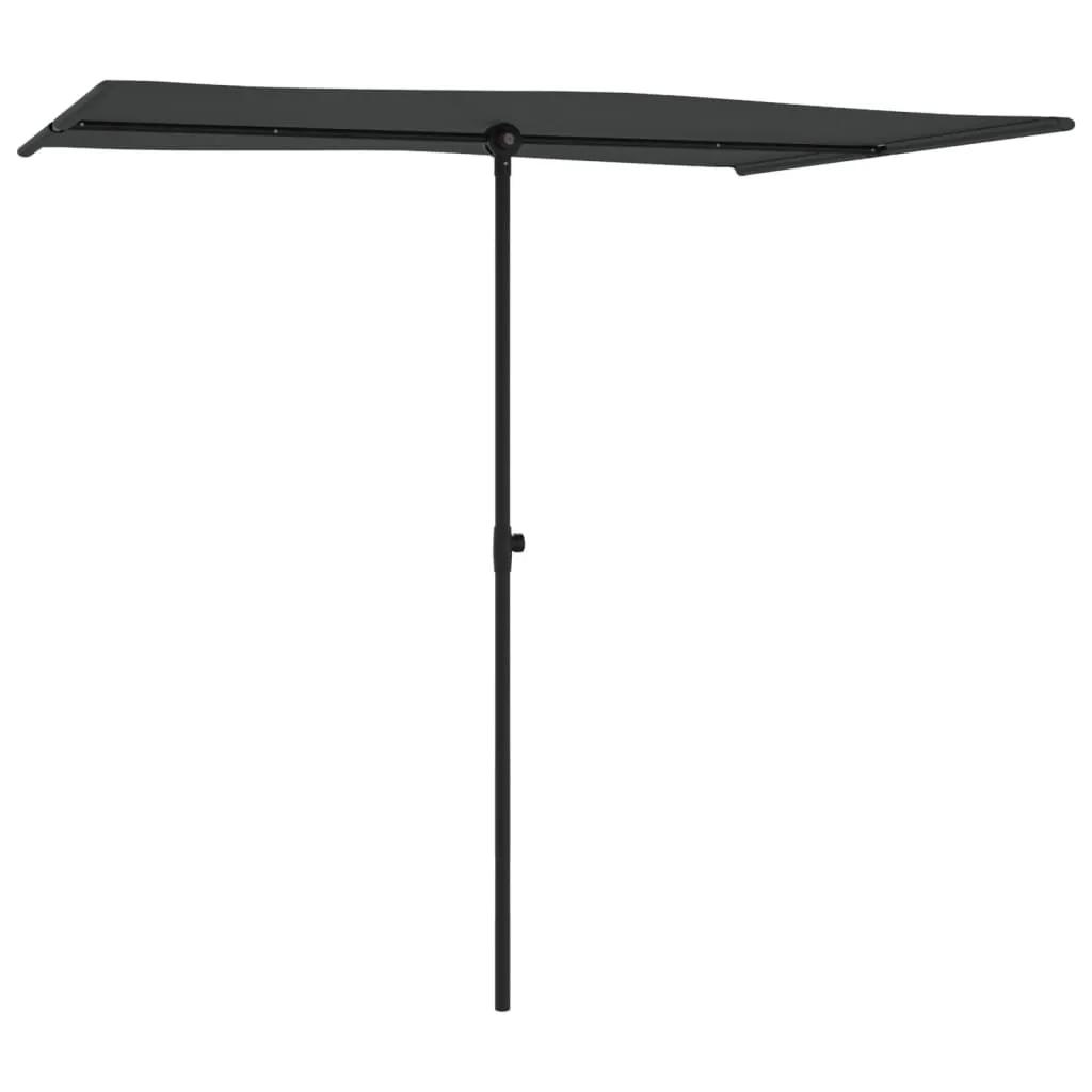 Outdoor Parasol with Aluminium Pole 2x1.5 m Anthracite