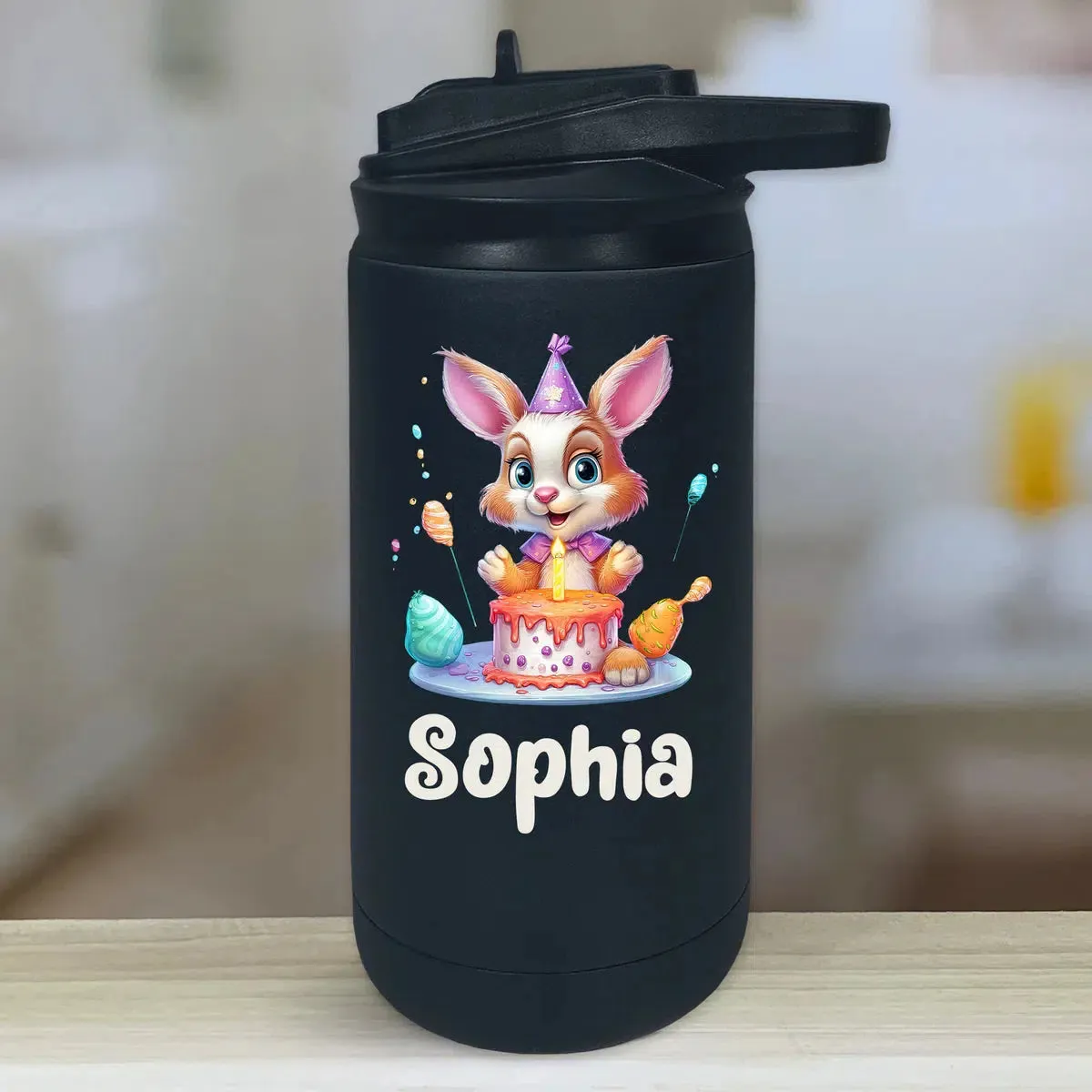 Personalized Kids Water Bottle Tumblers - Birthday Animals