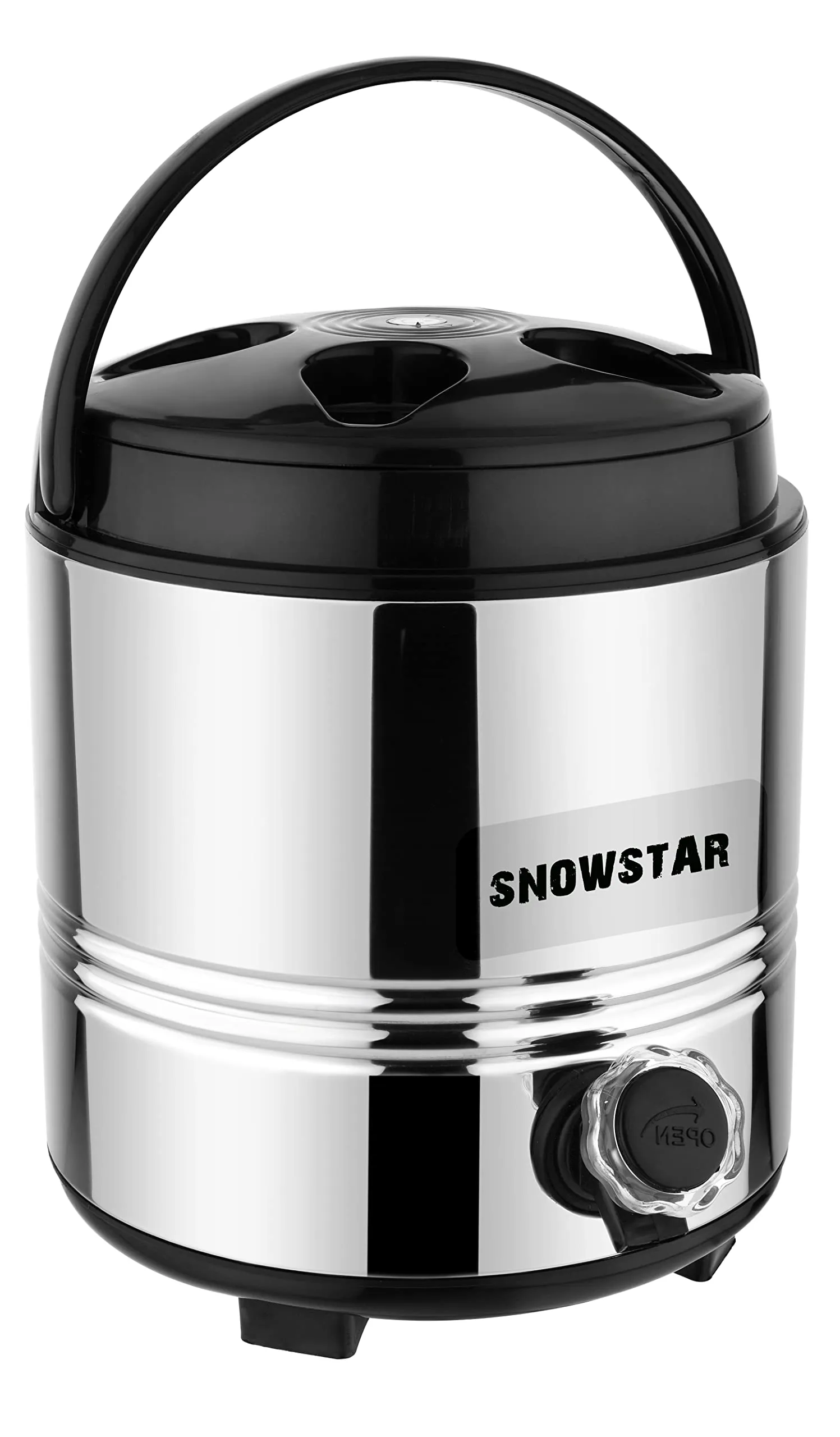 SNOWSTAR® Stainless Steel Water Camper/Water Jug Vacuum Insulated Thermo Flask Jug Water Beverage Dispenser, 5 Litre, Silver