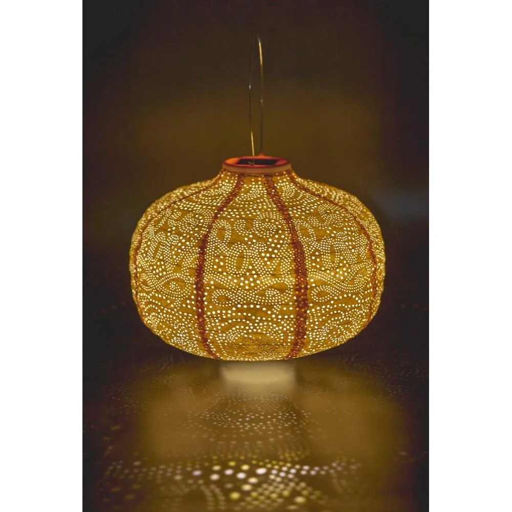 Solar Lantern - LED Outdoor Hanging & Table Light - Sold Individually - Yellow Pumpkin