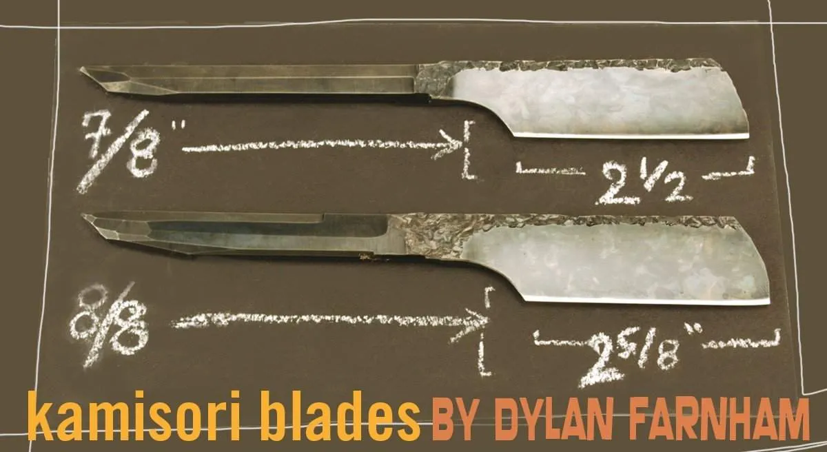 SOLD-Dylan Farnham #51, "The Dark Crystal" 7/8, Quarter-Hollow Kamisori Straight Razor, with custom storage box