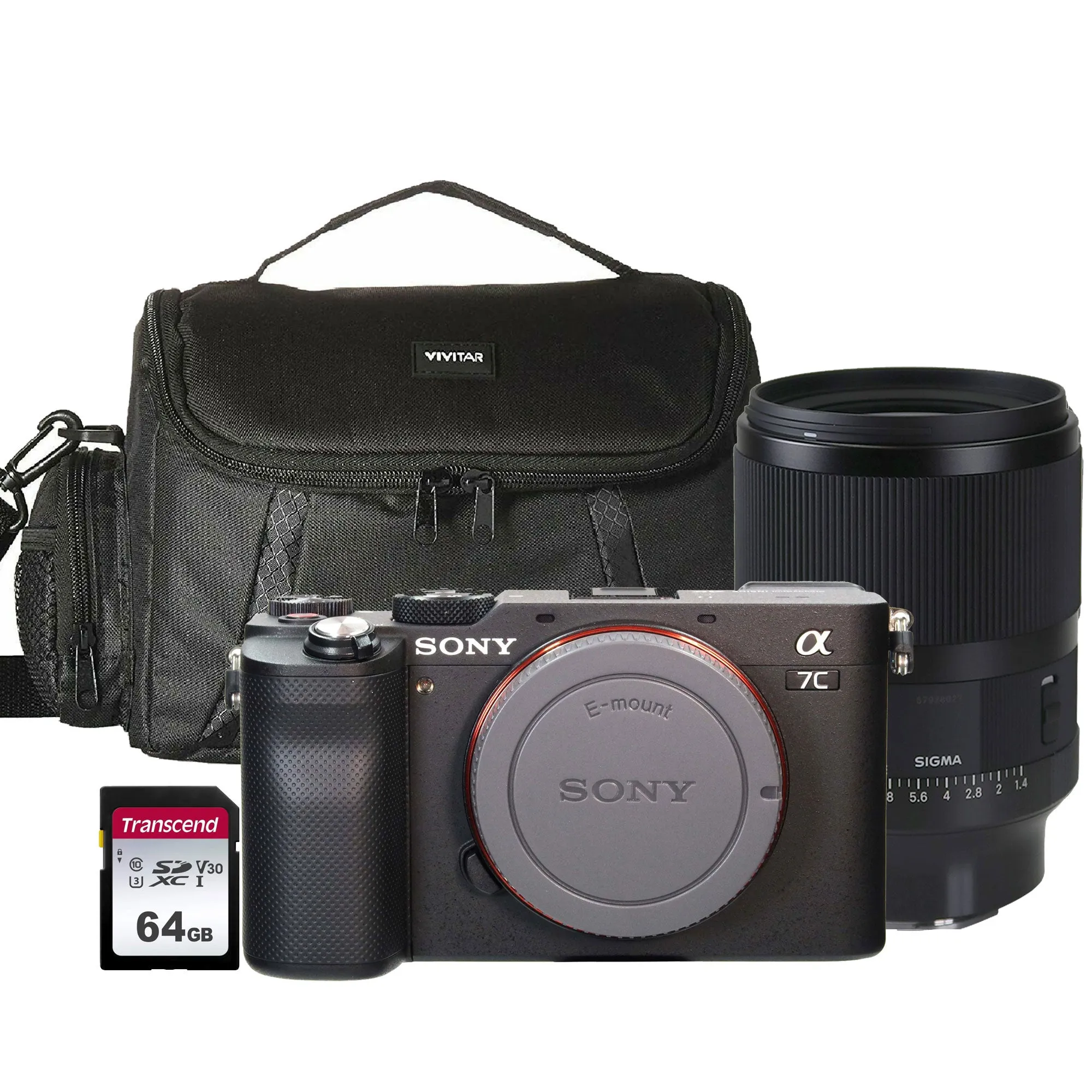 Sony Alpha a7C Full-Frame Mirrorless Camera Silver with Sigma 35mm f/1.4 DG DN Art Lens Accessory Bundle