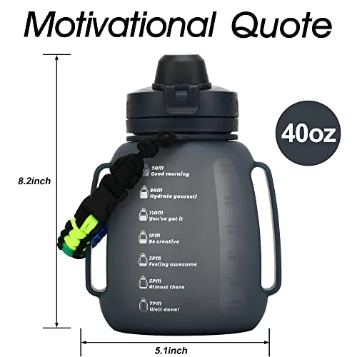 TakeToday Collapsible Water Bottles 40 OZ with Straw