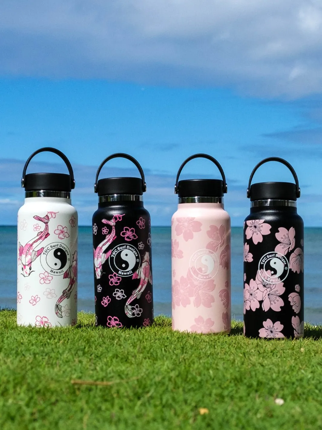 T&C Surf 32 oz Etched Sakura Hydro Flask