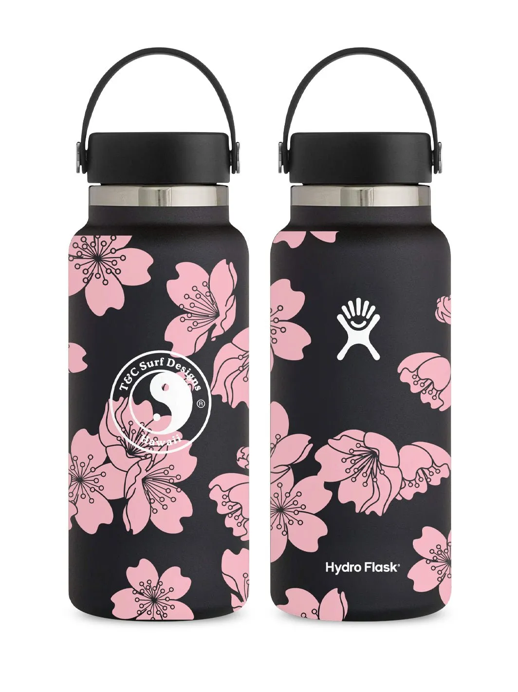 T&C Surf 32 oz Etched Sakura Hydro Flask