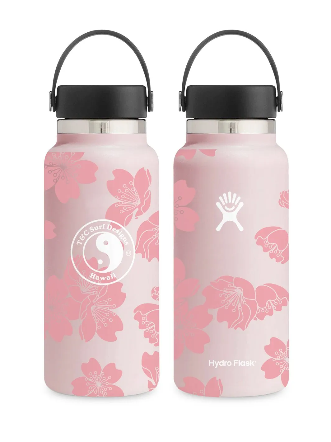 T&C Surf 32 oz Etched Sakura Hydro Flask