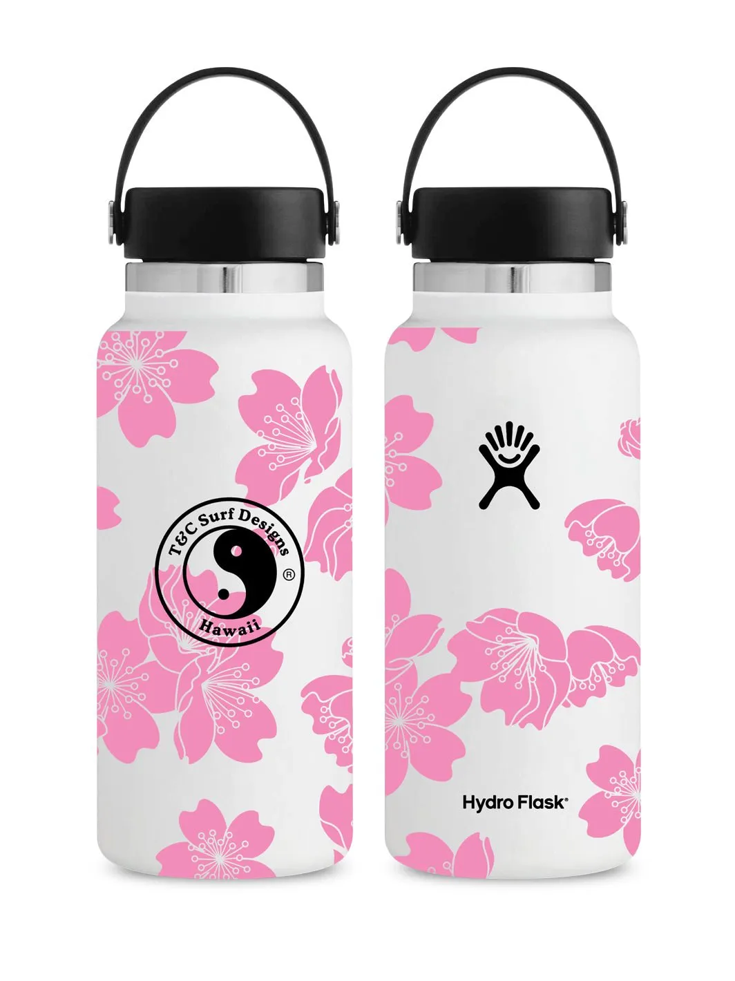 T&C Surf 32 oz Etched Sakura Hydro Flask