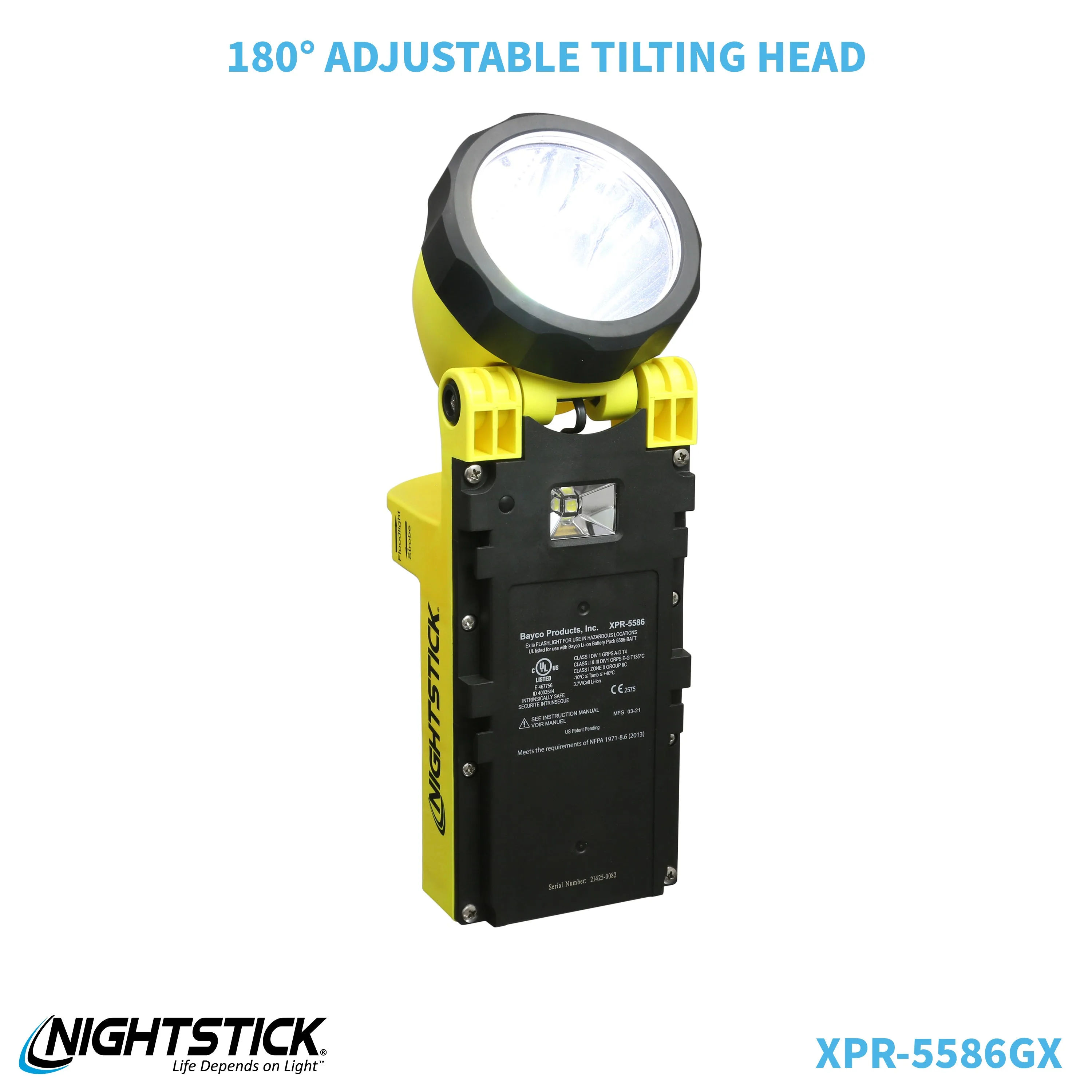 XPR-5586GX: IS Rechargeable Dual-Light Lantern w/Pivoting Head