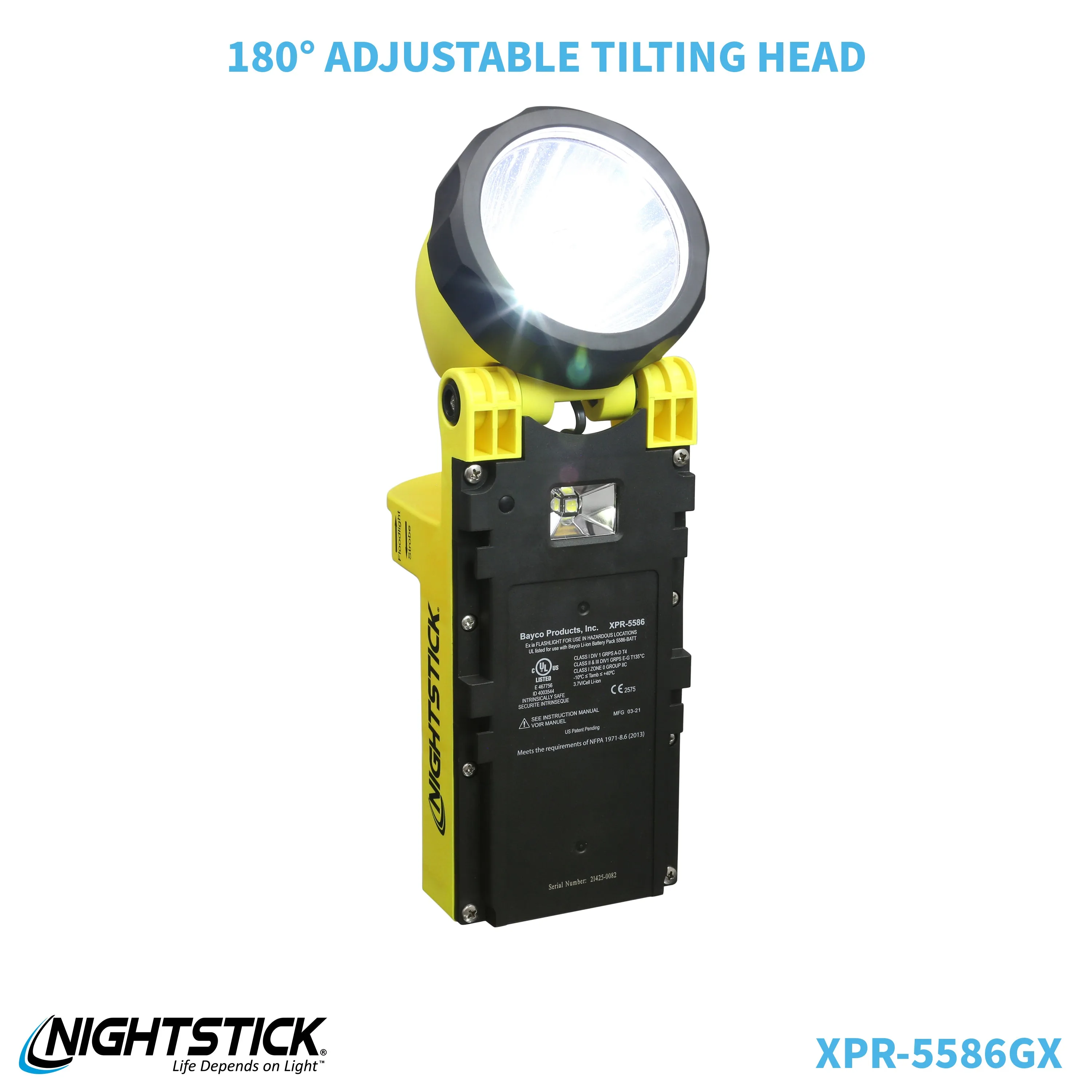 XPR-5586GX: IS Rechargeable Dual-Light Lantern w/Pivoting Head