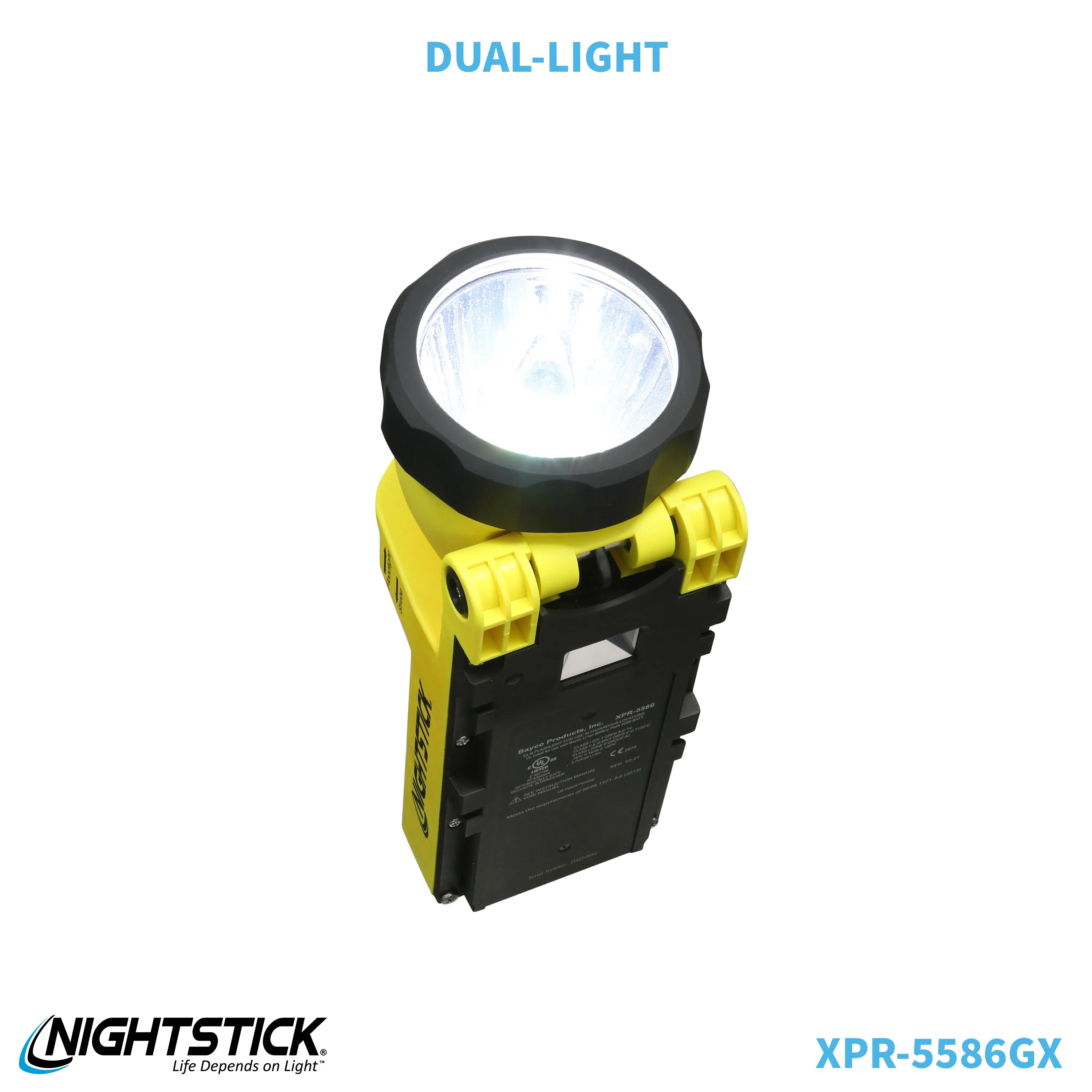 XPR-5586GX: IS Rechargeable Dual-Light Lantern w/Pivoting Head