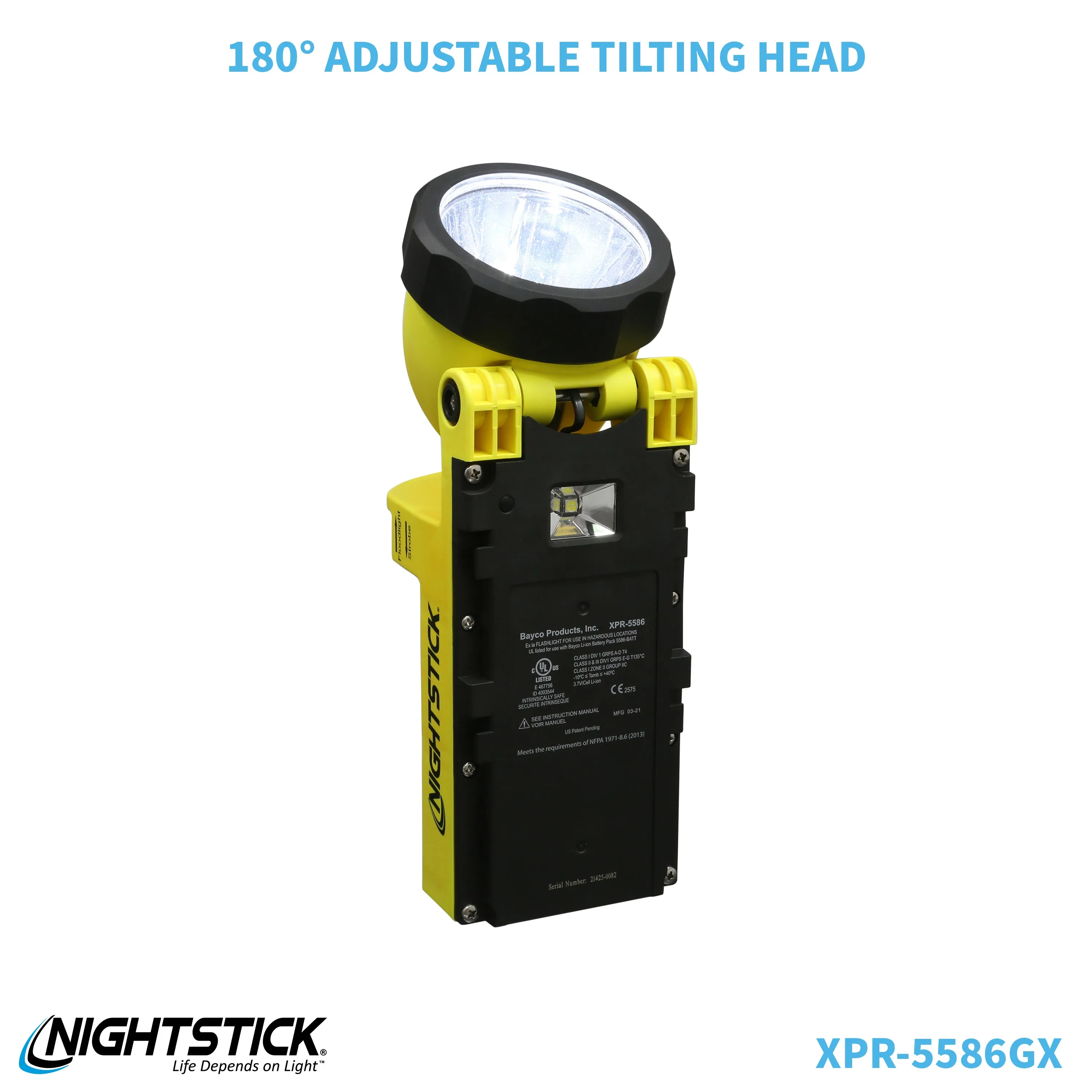 XPR-5586GX: IS Rechargeable Dual-Light Lantern w/Pivoting Head