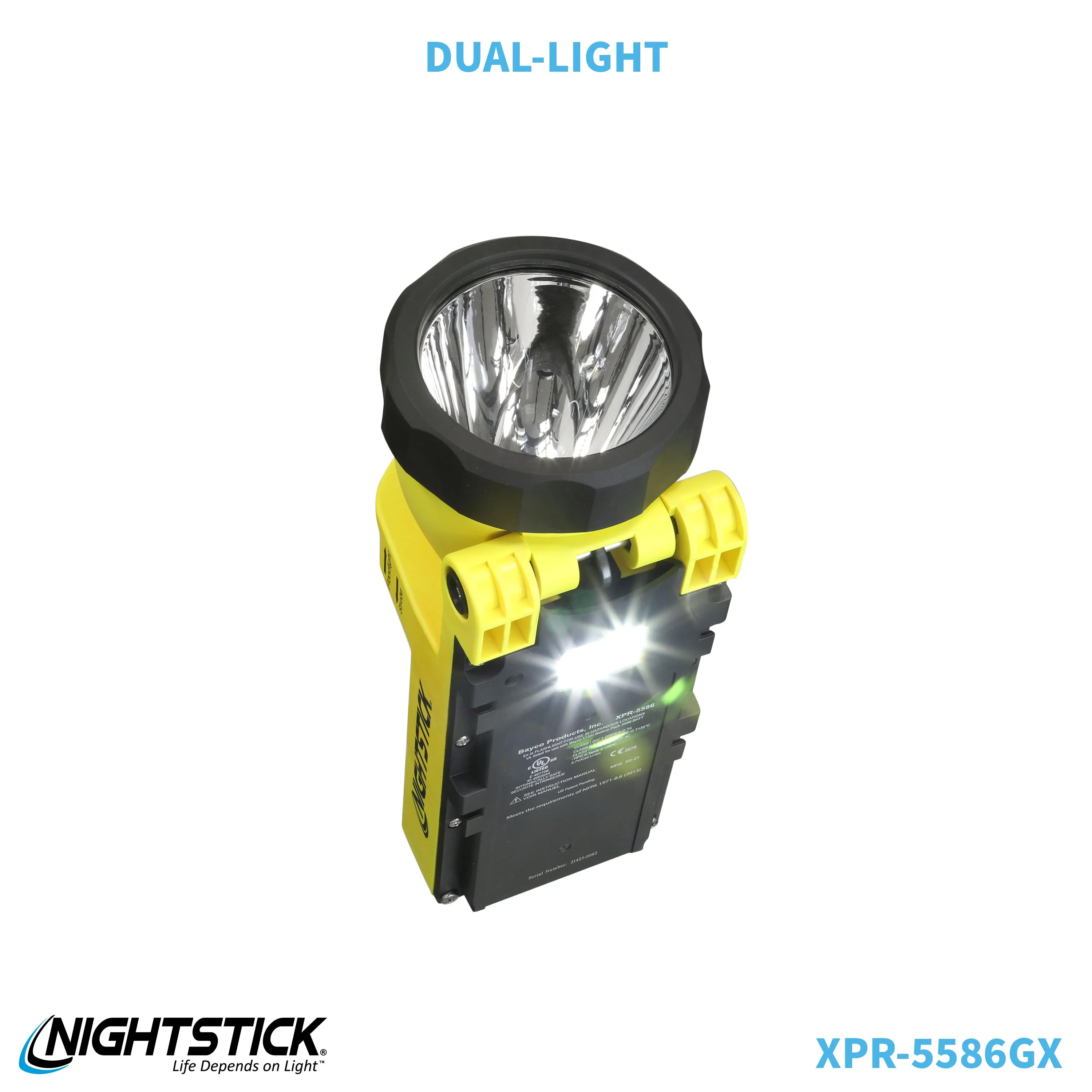 XPR-5586GX: IS Rechargeable Dual-Light Lantern w/Pivoting Head