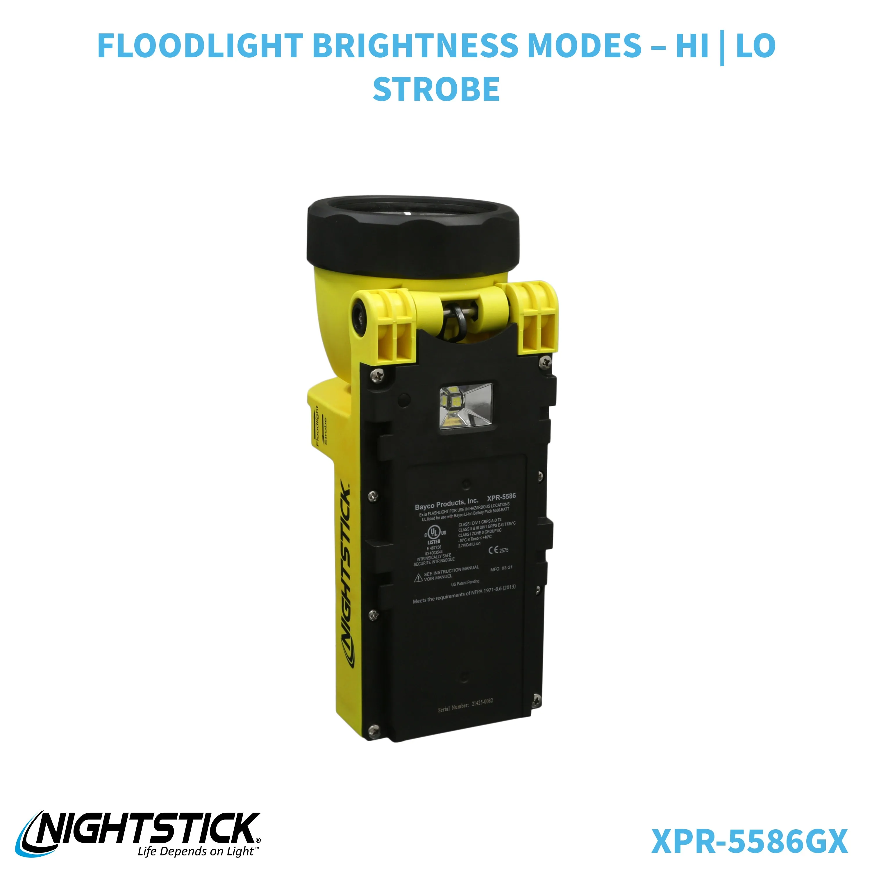 XPR-5586GX: IS Rechargeable Dual-Light Lantern w/Pivoting Head