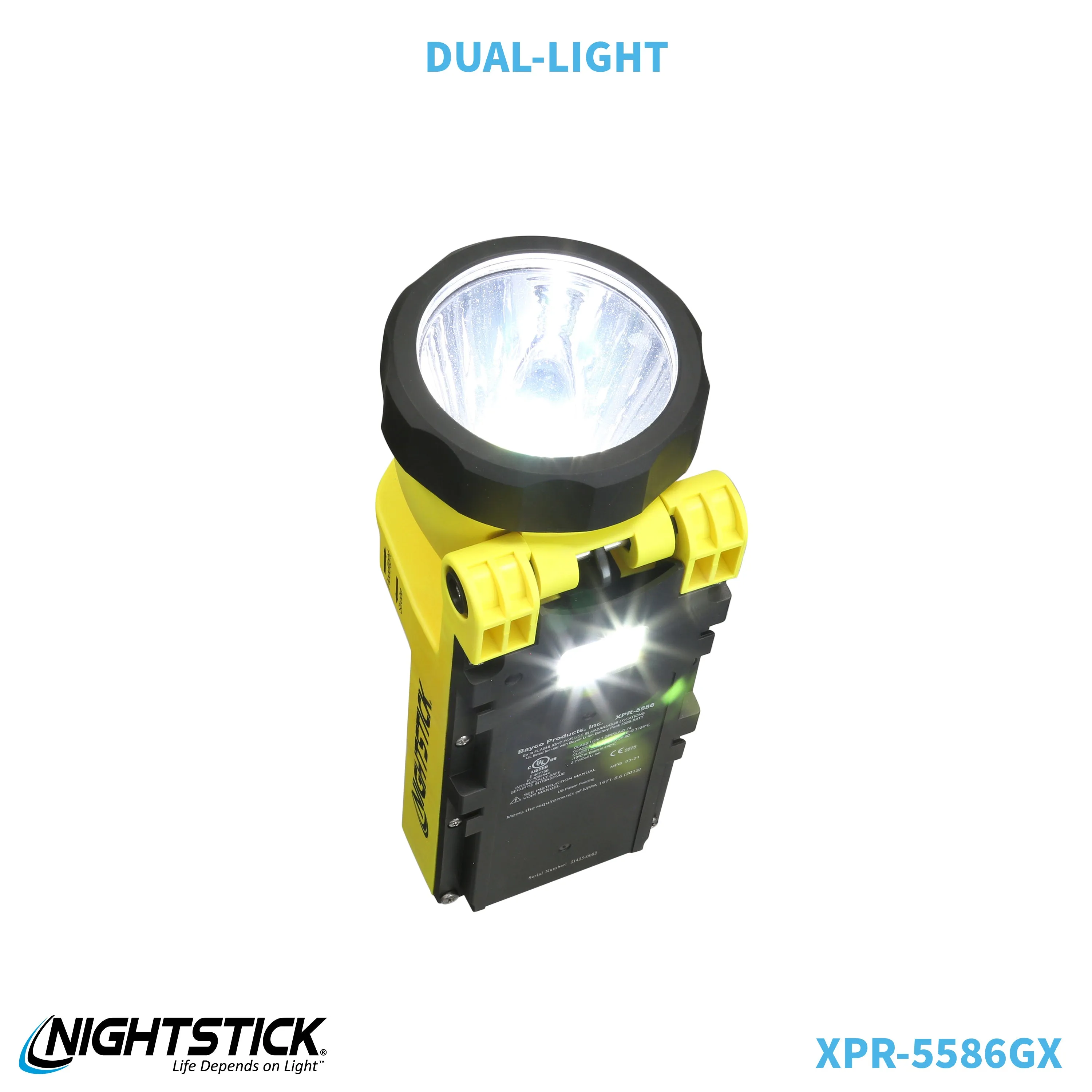 XPR-5586GX: IS Rechargeable Dual-Light Lantern w/Pivoting Head