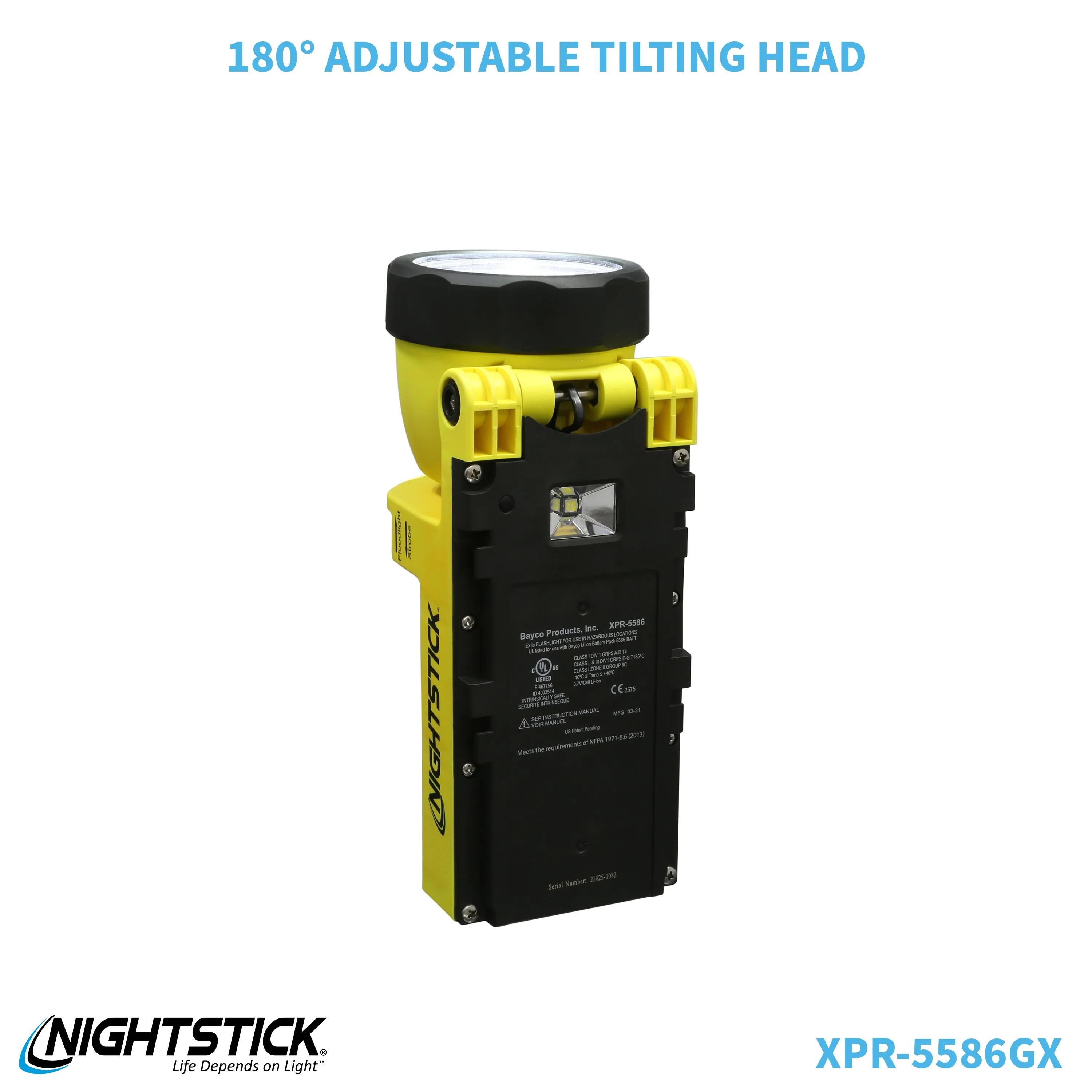 XPR-5586GX: IS Rechargeable Dual-Light Lantern w/Pivoting Head