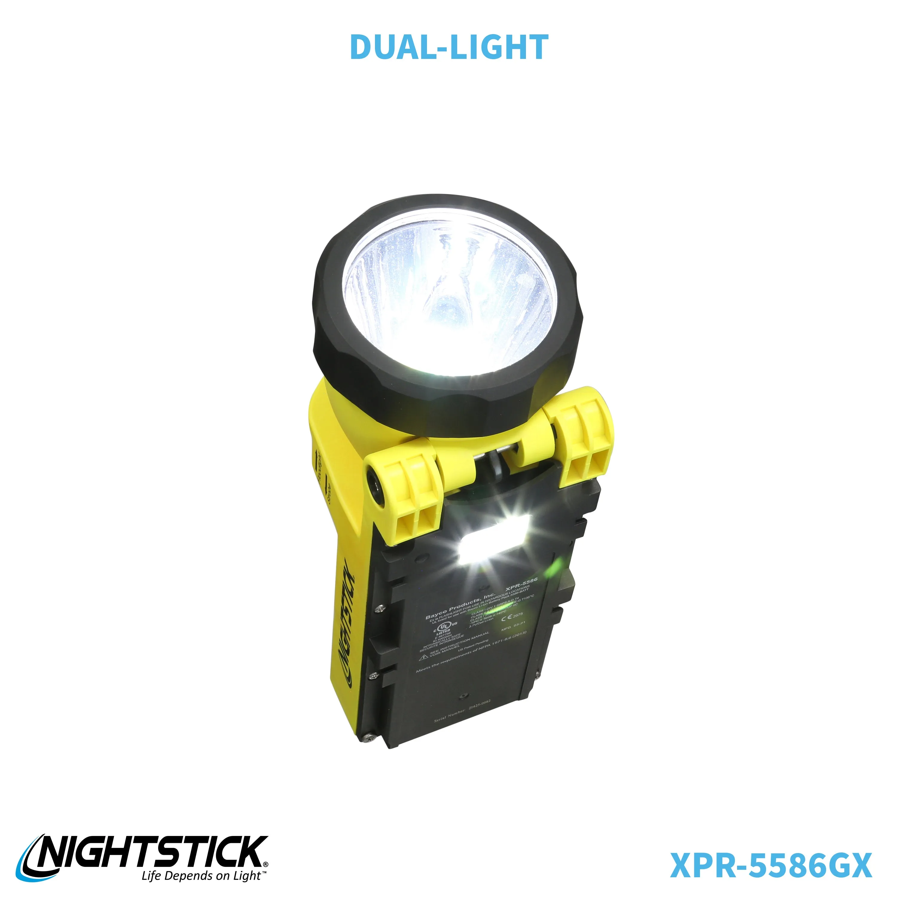 XPR-5586GX: IS Rechargeable Dual-Light Lantern w/Pivoting Head