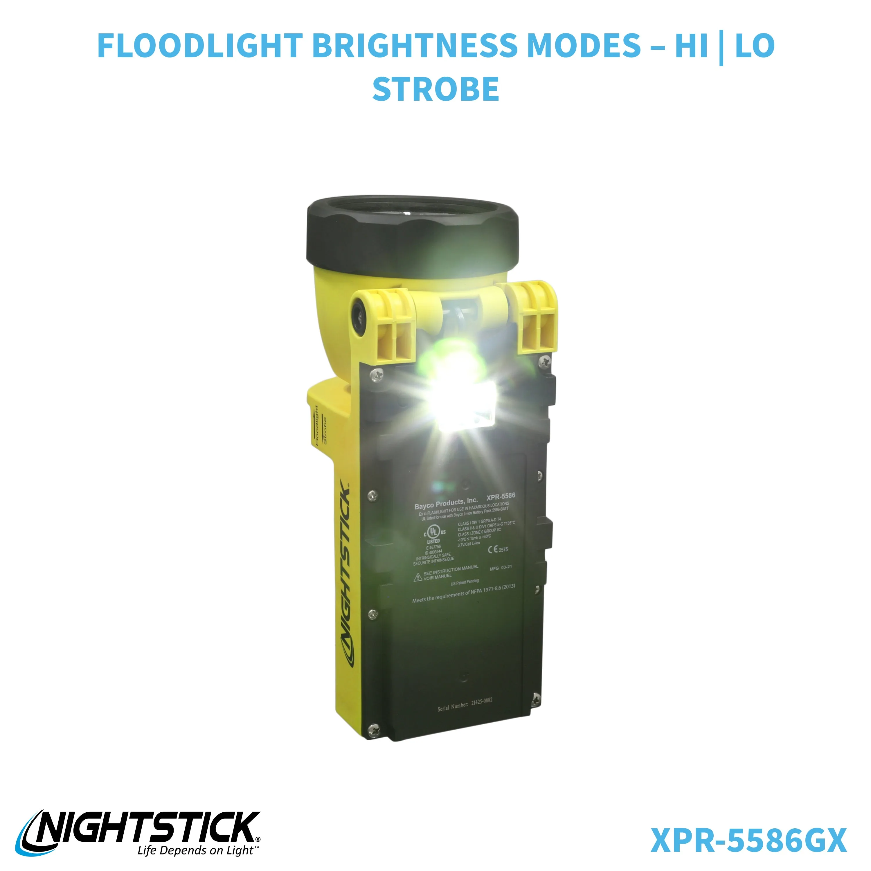 XPR-5586GX: IS Rechargeable Dual-Light Lantern w/Pivoting Head