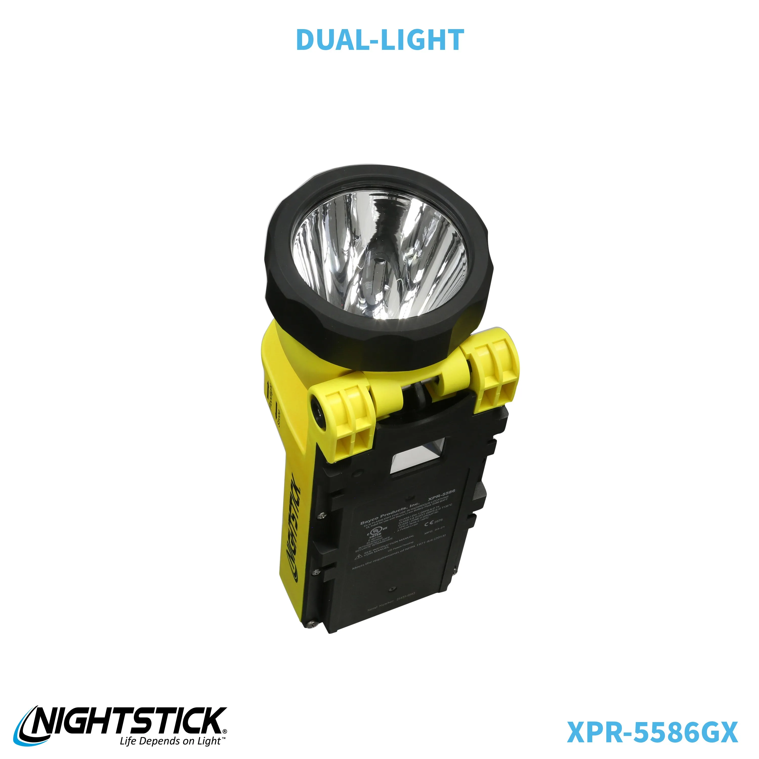 XPR-5586GX: IS Rechargeable Dual-Light Lantern w/Pivoting Head